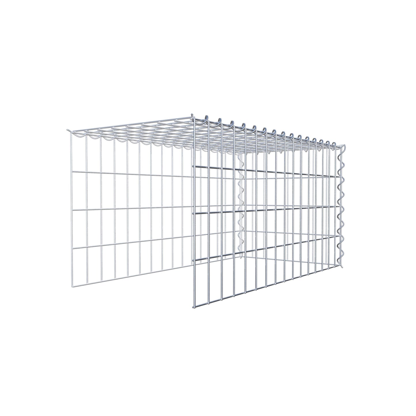 Gabião tipo 4 80 cm x 40 cm x 40 cm (C x A x P), malhagem 5 cm x 10 cm, espiral