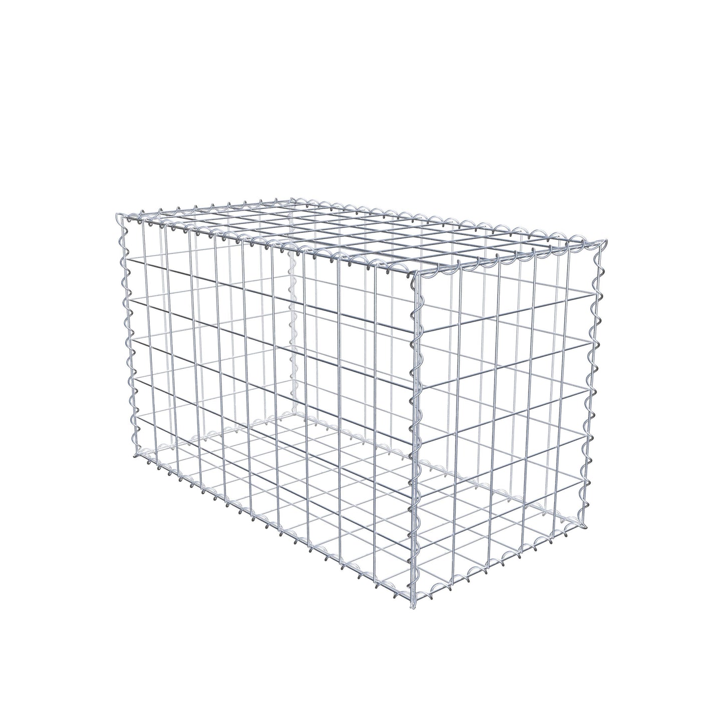Gabião 100 cm x 60 cm x 50 cm (C x A x P), malhagem 10 cm x 10 cm, espiral