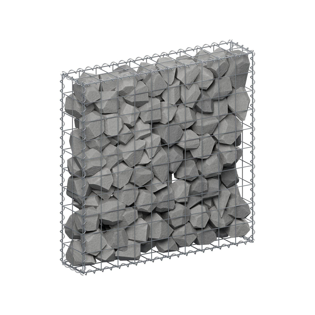 Gabion 100 cm x 100 cm x 20 cm (L x H x D), mesh size 10 cm x 10 cm, spiral