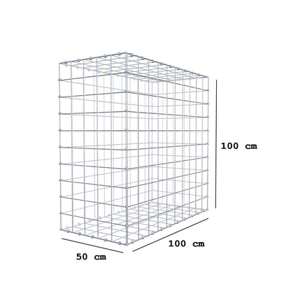 Gabion 100 cm x 100 cm x 50 cm (L x H x D), mesh size 10 x 10 cm, spiral ring