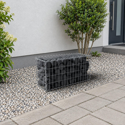 Gabião 80 cm x 40 cm x 30 cm (C x A x P), malhagem 5 cm x 10 cm, espiral