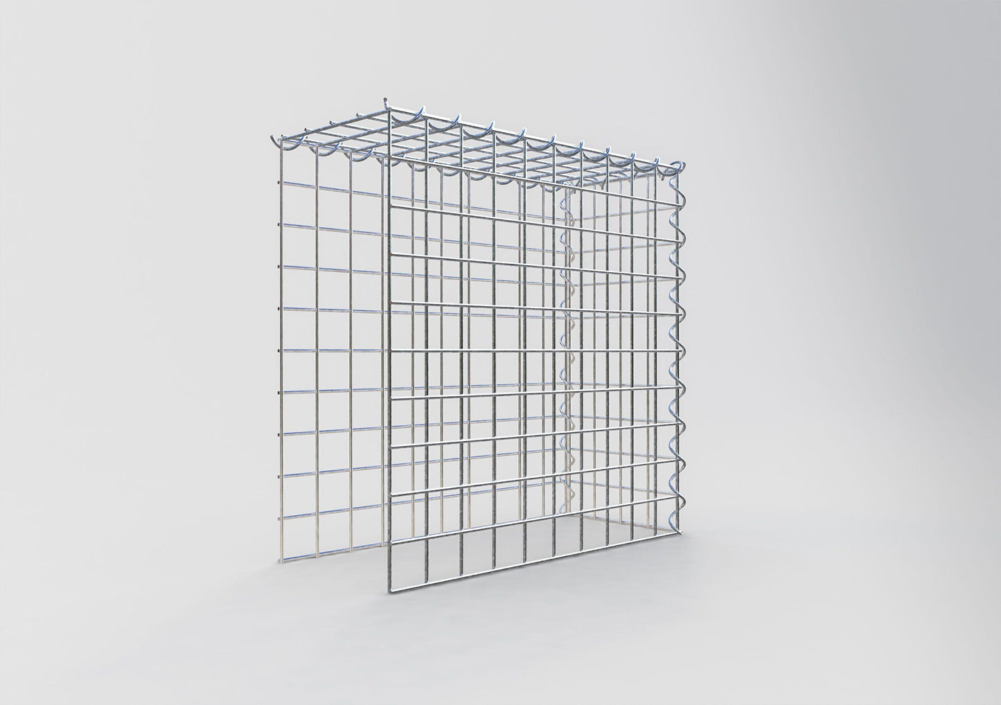 Opvokset gabion type 4 50 cm x 50 cm x 20 cm (L x H x D), maskestørrelse 5 cm x 5 cm, spiral