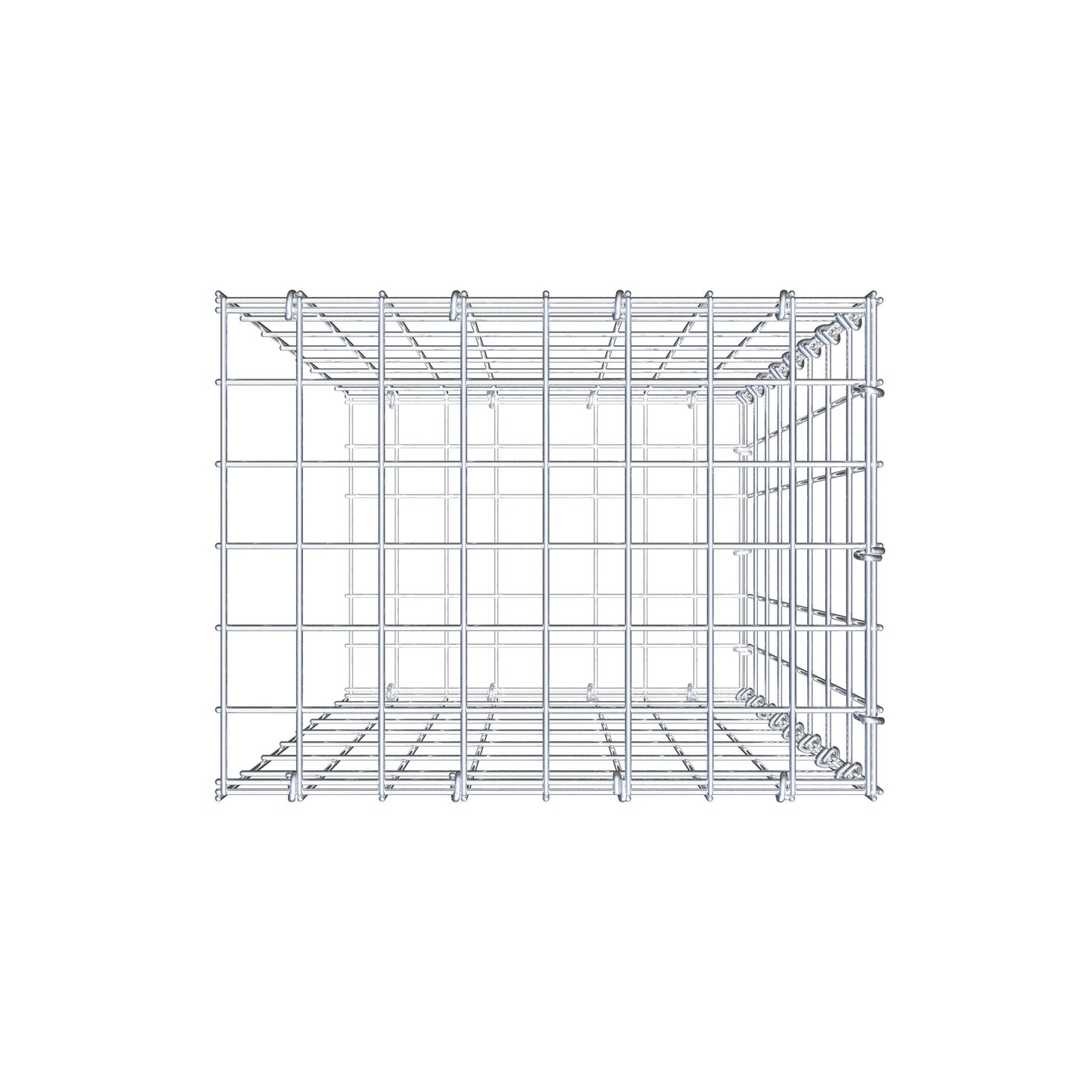 Monteret gabion type 2 80 cm x 40 cm x 30 cm, maskestørrelse 5 cm x 10 cm, C-ring