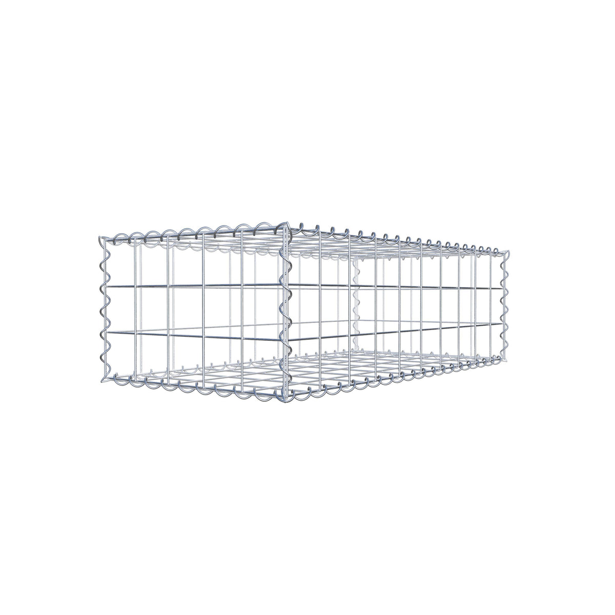 Gabião 100 cm x 30 cm x 50 cm (C x A x P), malhagem 10 cm x 10 cm, espiral