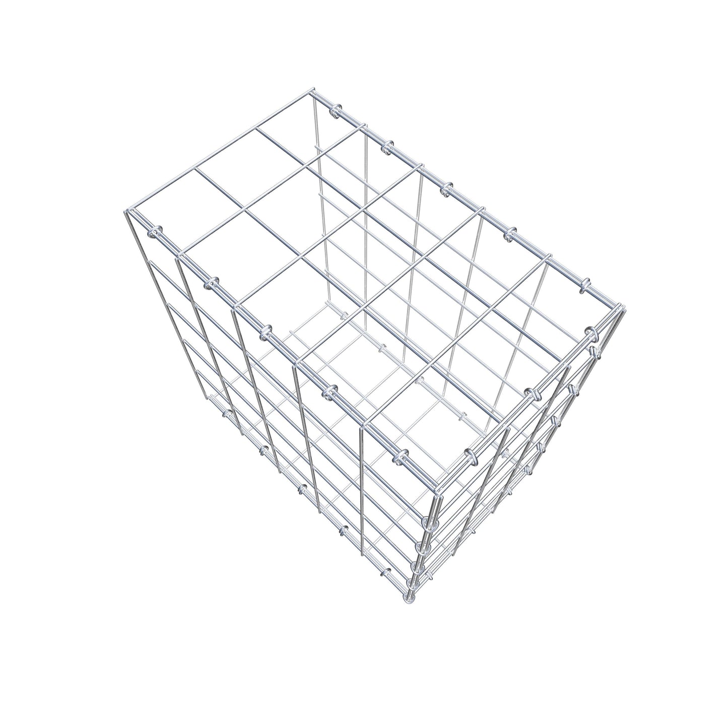 Mounted gabion type 2 50 cm x 50 cm x 30 cm (L x H x D), mesh size 10 cm x 10 cm, C-ring
