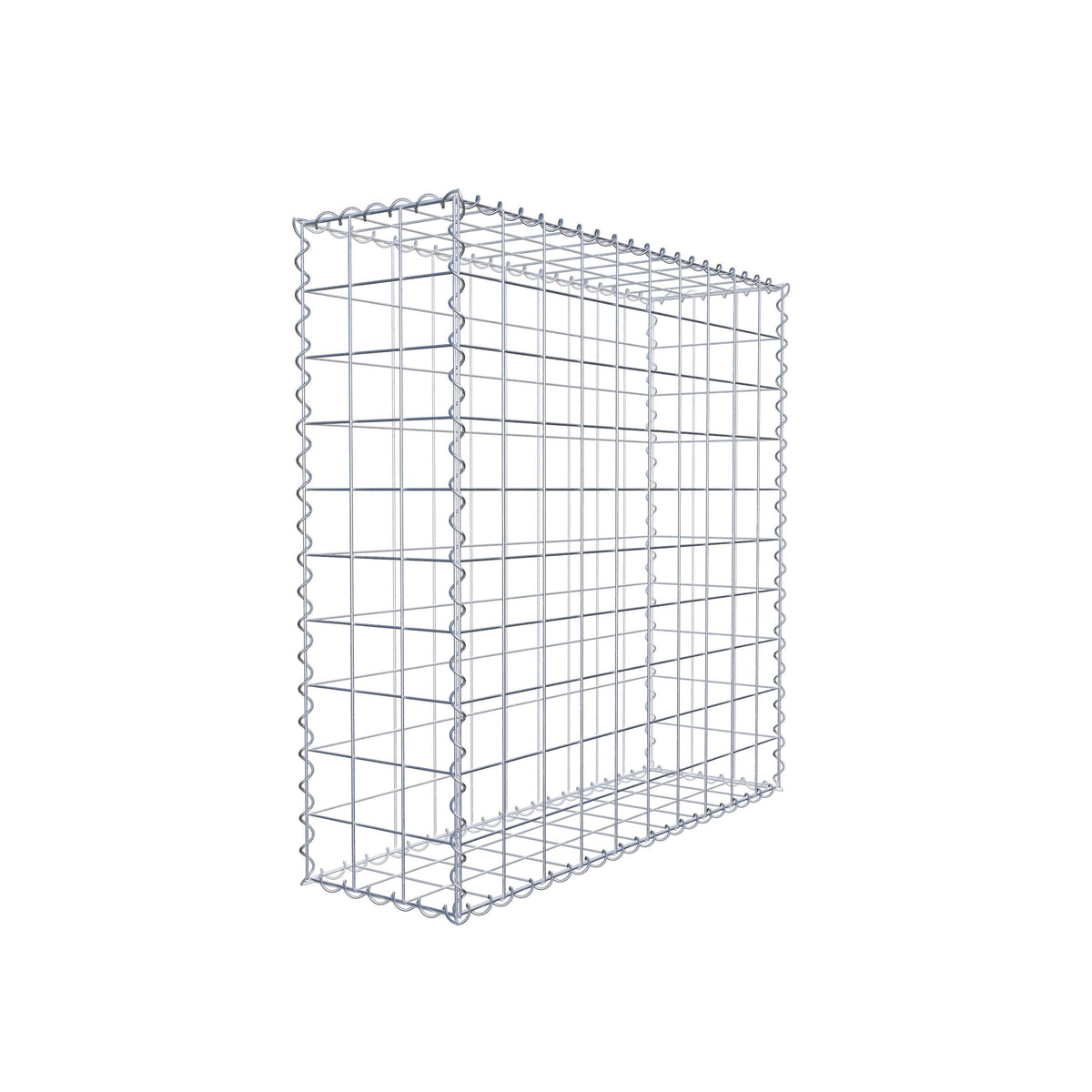 Gabion 100 cm x 100 cm x 30 cm (L x H x D), maskstorlek 10 cm x 10 cm, spiral