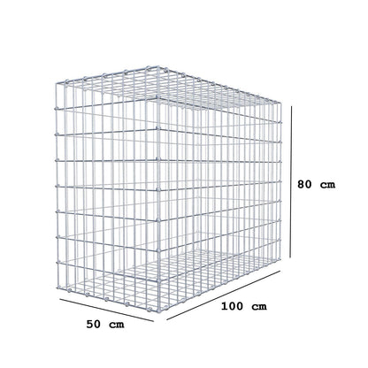 Gabion 100 cm x 80 cm x 50 cm (L x H x D), mesh size 5 x 10 cm, spiral ring