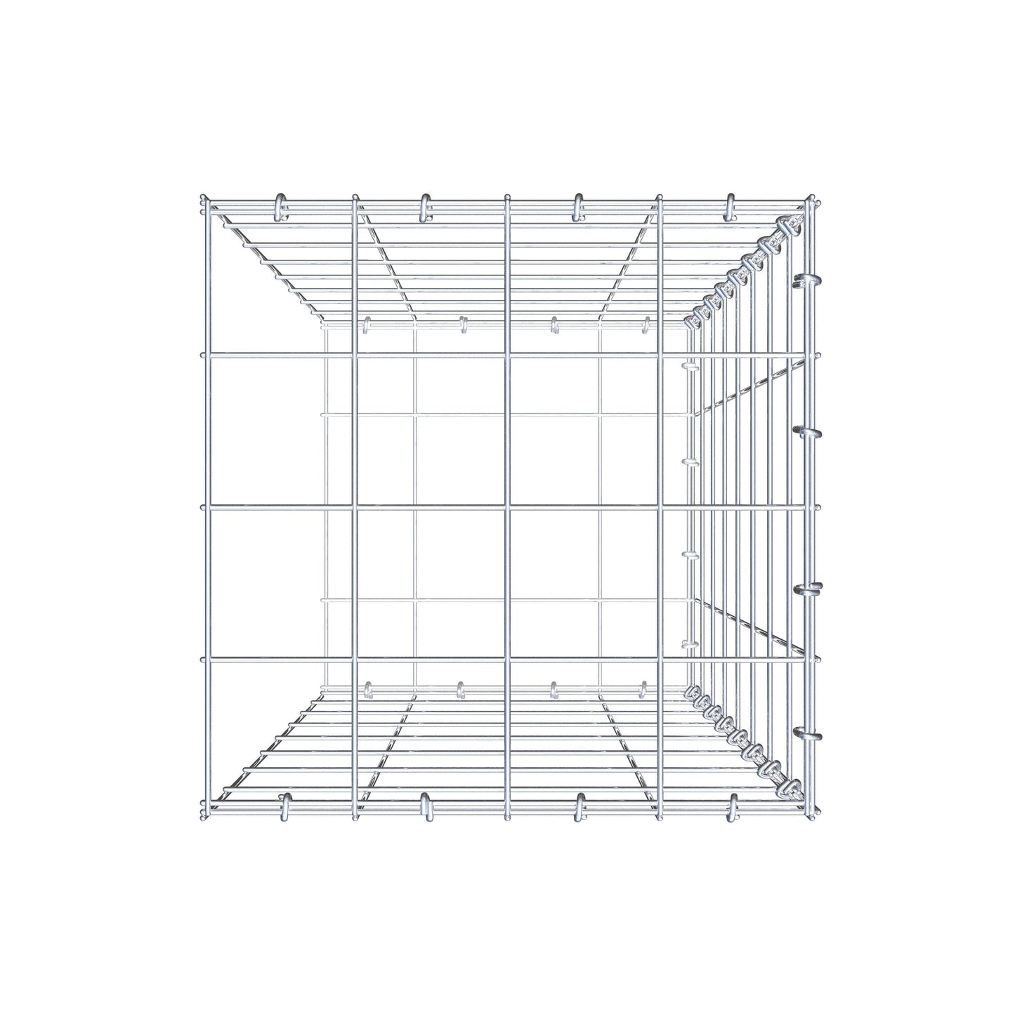 Mounted gabion type 2 80 cm x 40 cm x 40 cm (L x H x D), mesh size 10 cm x 10 cm, C-ring