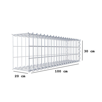 Påväxt gabion typ 2 100 cm x 30 cm x 20 cm (L x H x D), maskstorlek 5 cm x 10 cm, spiral