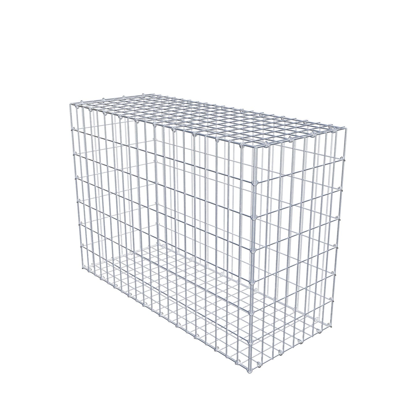Gabião 100 cm x 70 cm x 40 cm (C x A x P), malhagem 5 cm x 10 cm, anel C