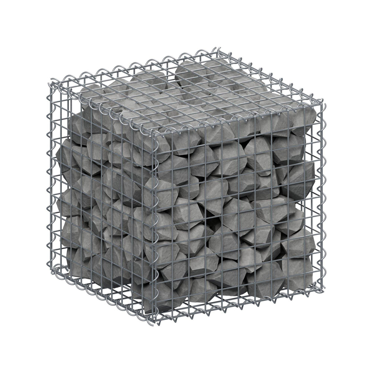 Gabion 50 cm x 50 cm x 50 cm (L x H x D), maskestørrelse 5 cm x 5 cm, spiral
