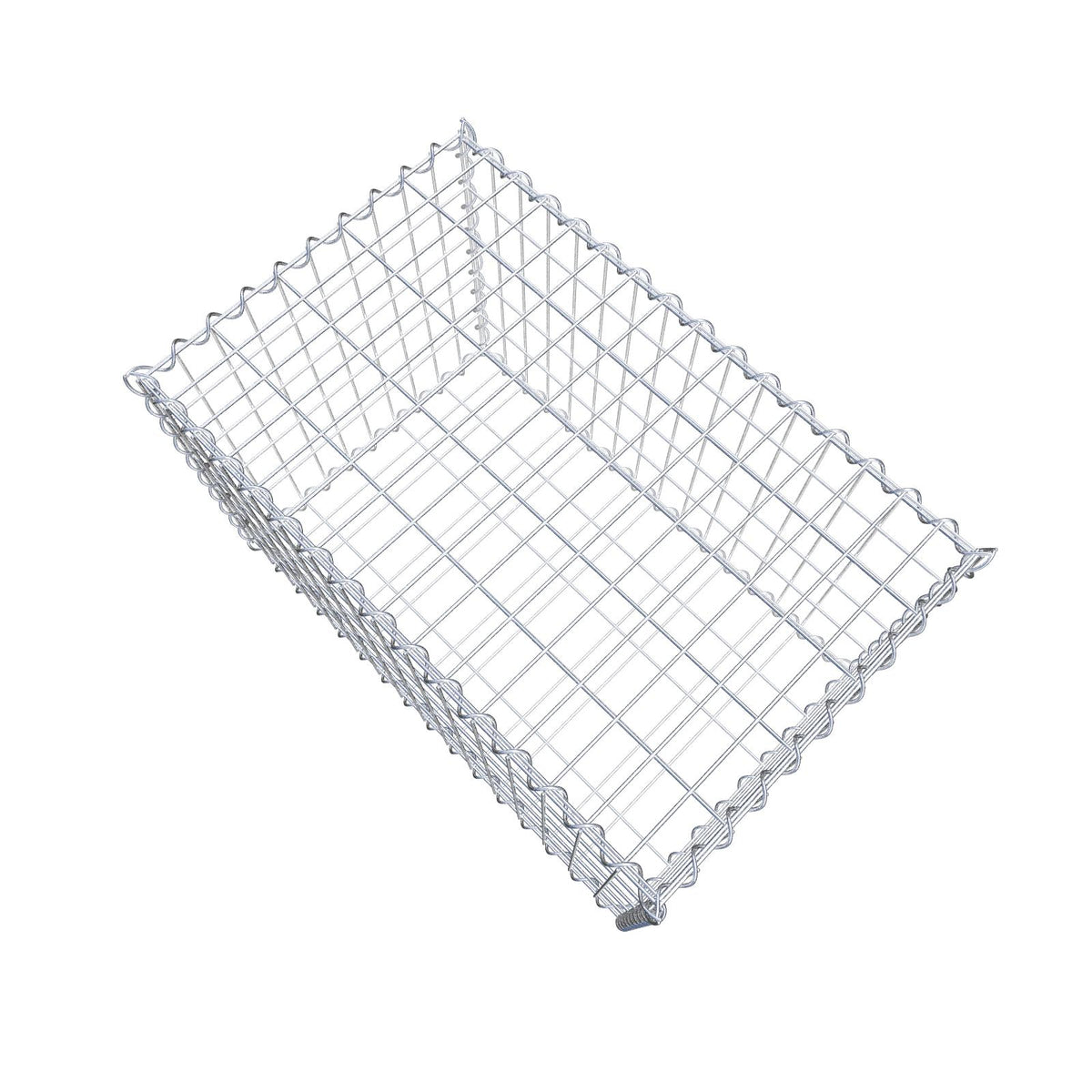 Gabião 80 cm x 50 cm x 50 cm (C x A x P), malhagem 5 cm x 10 cm, espiral