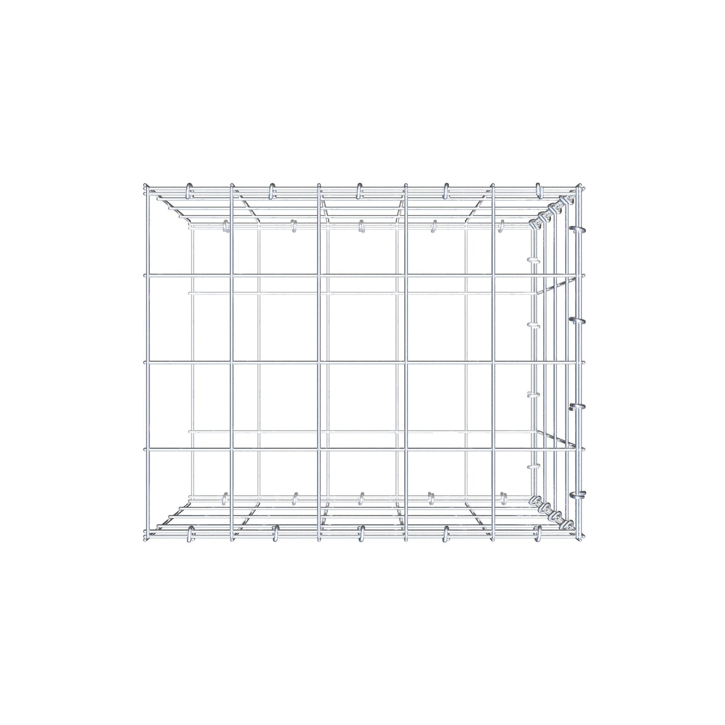 Monteret gabion type 2 50 cm x 40 cm x 40 cm (L x H x D), maskestørrelse 10 cm x 10 cm, C-ring