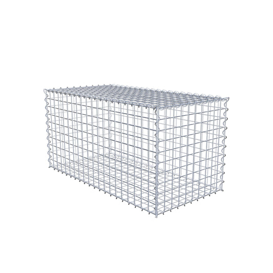 Sats med 2 gabioner 100 cm x 50 cm x 50 cm (L x H x D), maskstorlek 5 x 5 cm, spiral
