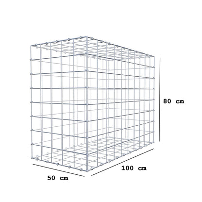 Gabione 100 cm x 80 cm x 50 cm (L x H x T), Maschenweite 10 x 10 cm, Spiralring