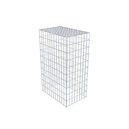 Typ 3 påbyggnadsgabion 100 cm x 60 cm x 40 cm (L x H x D), maskstorlek 5 cm x 10 cm, C-ring