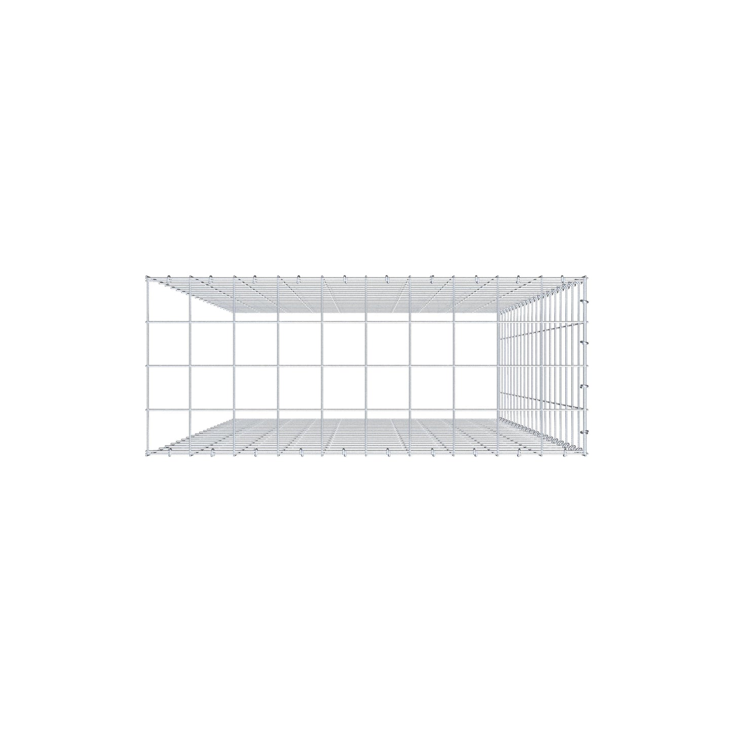 Extra gabion typ 4 200 cm x 100 cm x 40 cm (L x H x D), maskstorlek 10 cm x 10 cm, C-ring