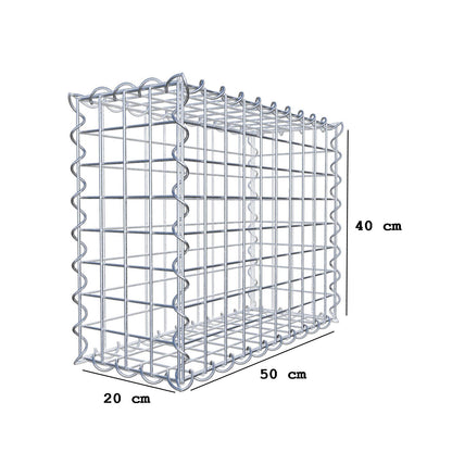 Gabion 50 cm x 40 cm x 20 cm (L x H x P), mailles 5 cm x 5 cm, spirale