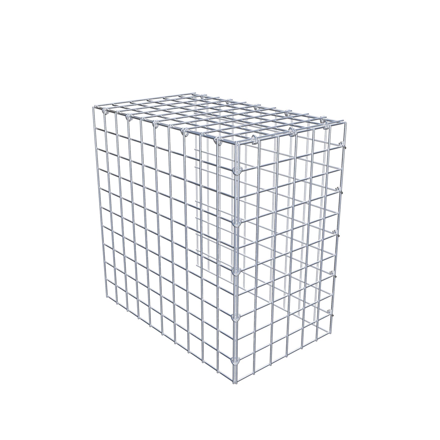 Opbouw schanskorf type 4 50 cm x 50 cm x 30 cm (L x H x D), maaswijdte 5 cm x 5 cm, C-ring