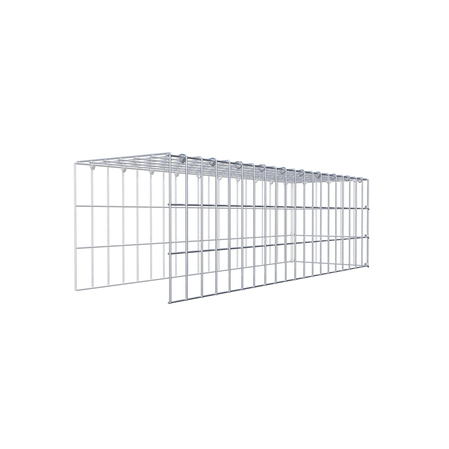 Gabião Tipo 4 100 cm x 30 cm x 30 cm (C x A x P), malhagem 5 cm x 10 cm, anel C