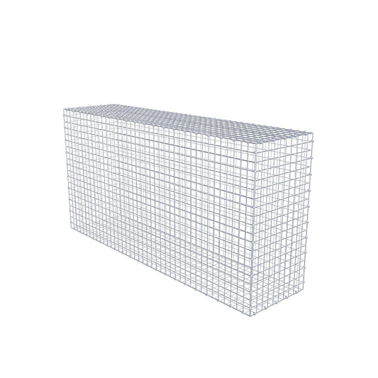 Gabion 200 cm x 100 cm x 50 cm (L x H x D), maskestørrelse 5 x 5 cm, spiralring