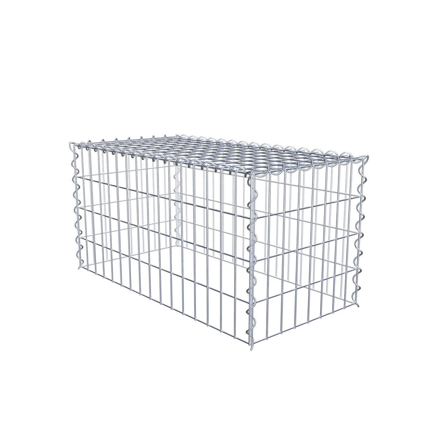Gabião tipo 3 80 cm x 40 cm x 40 cm (C x A x P), malhagem 5 cm x 10 cm, espiral