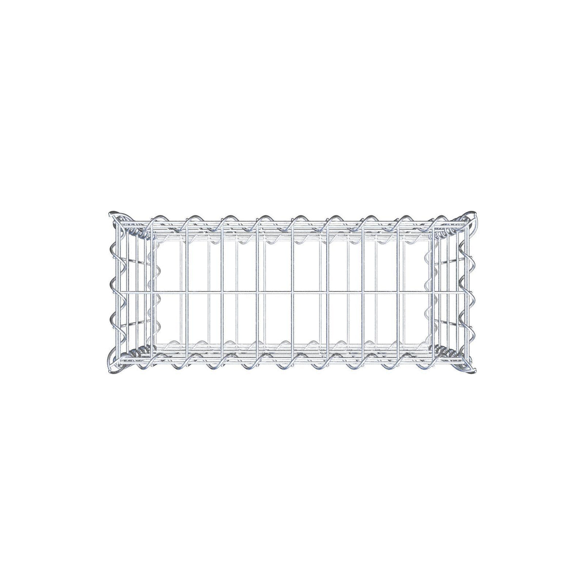 Gabião 50 cm x 40 cm x 20 cm (C x A x P), malhagem 5 cm x 10 cm, espiral