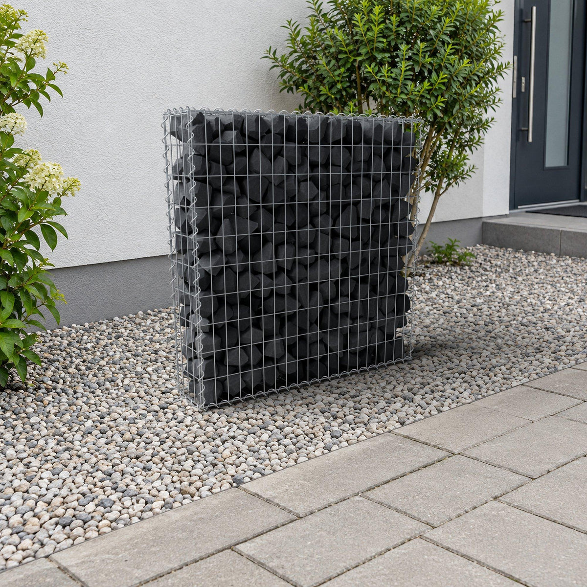 Gabion 100 cm x 100 cm x 20 cm (L x H x D), maskestørrelse 5 cm x 10 cm, spiral