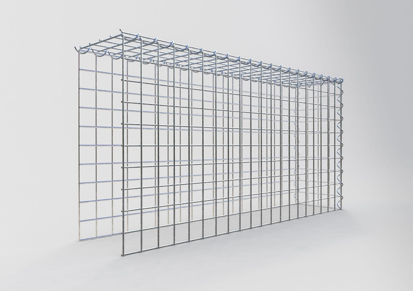 Opvokset gabion type 4 100 cm x 50 cm x 20 cm (L x H x D), maskestørrelse 5 cm x 5 cm, spiral