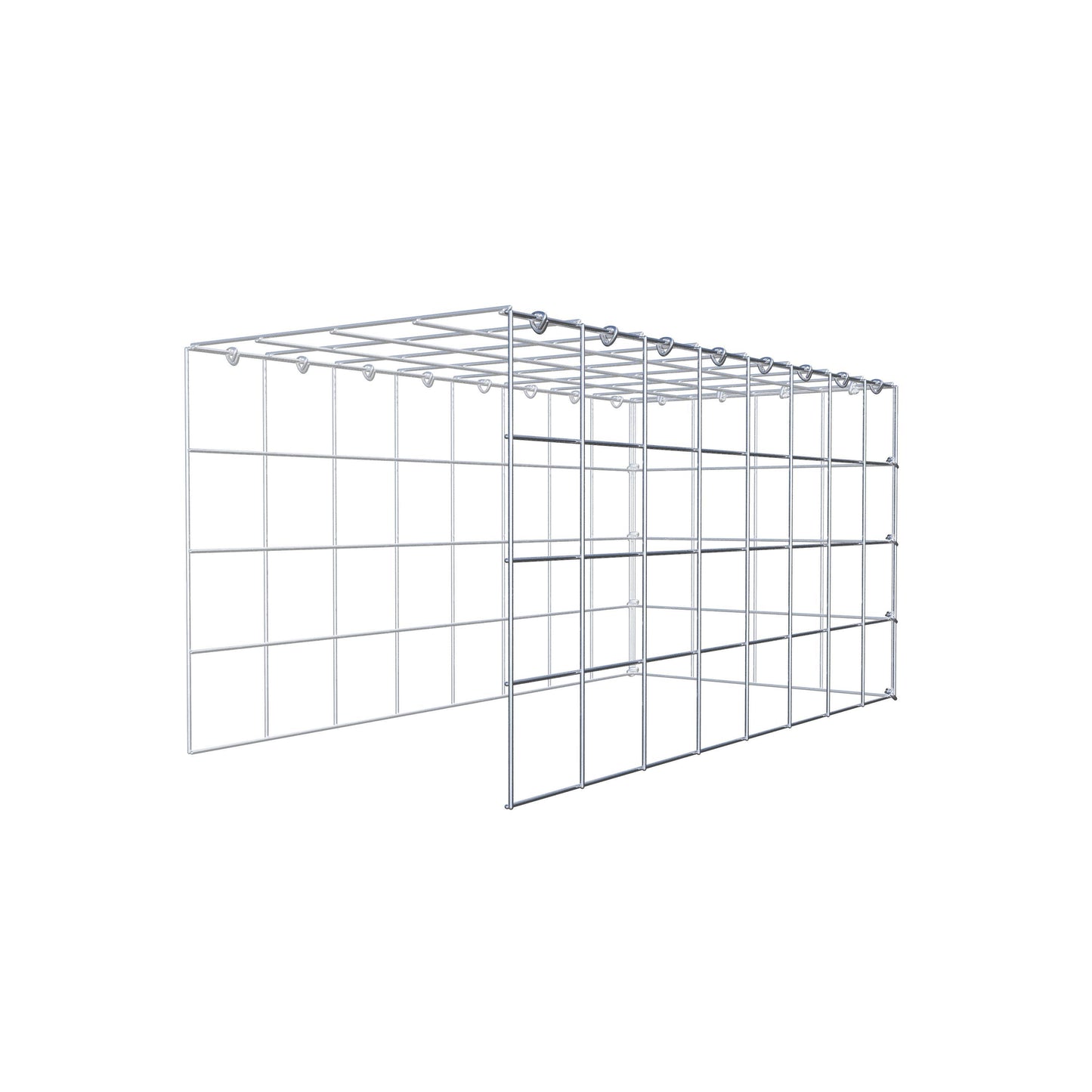 Mounted gabion type 4 80 cm x 40 cm x 40 cm (L x H x D), mesh size 10 cm x 10 cm, C-ring
