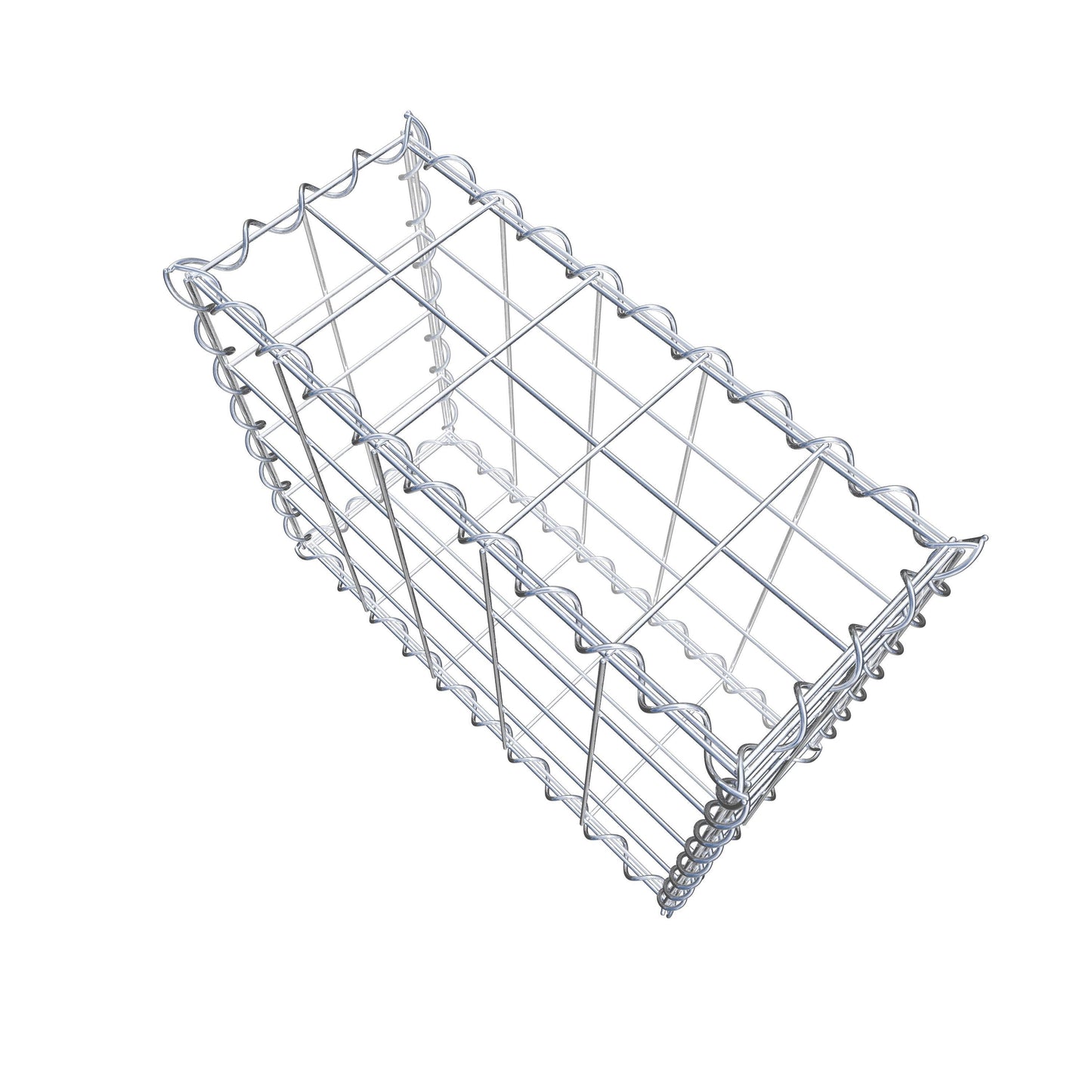 Gabião 50 cm x 40 cm x 20 cm (C x A x P), malhagem 10 cm x 10 cm, espiral