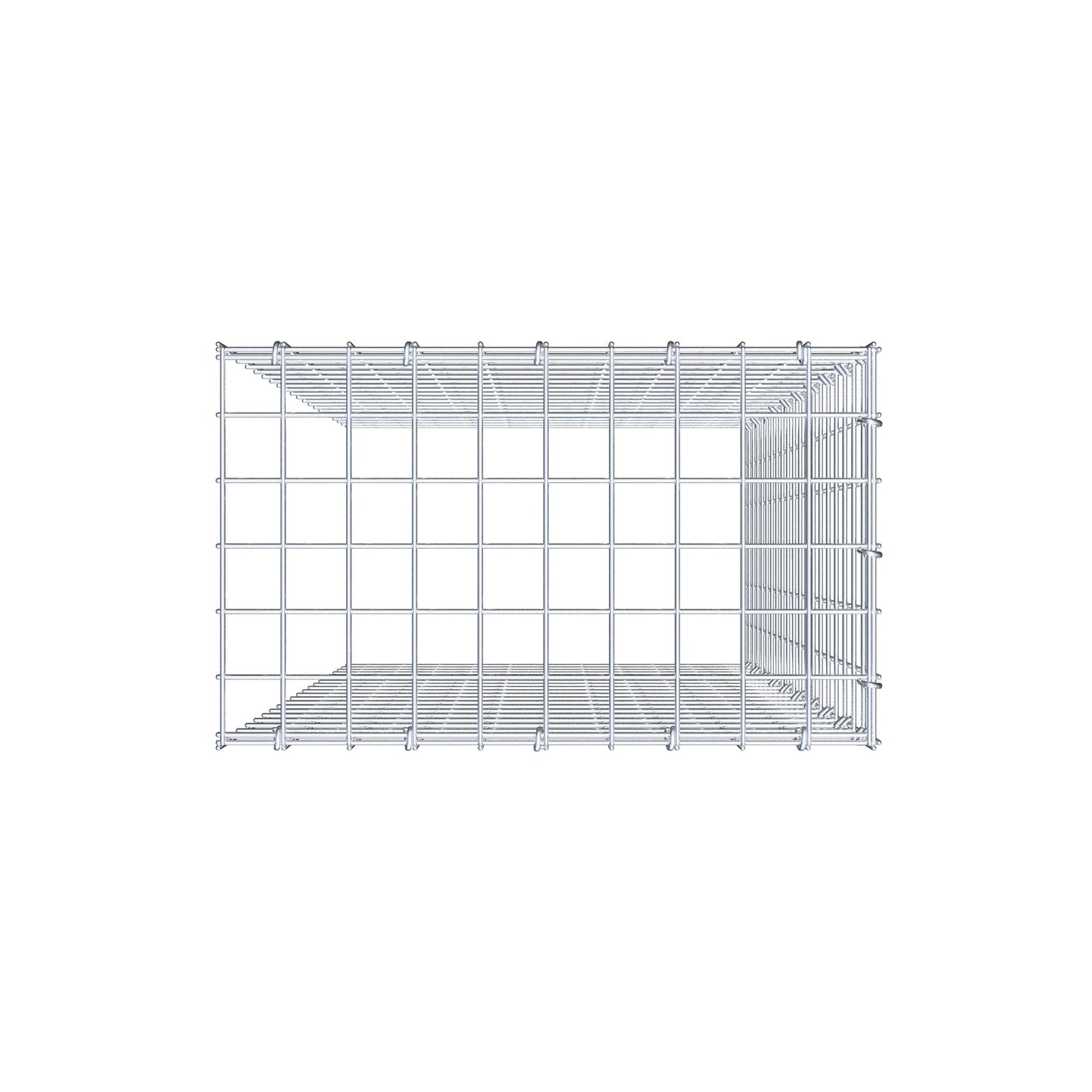 Gavión complementario de tipo 4 100 cm x 50 cm x 30 cm (largo x alto x fondo), malla 5 cm x 5 cm, anillo en C