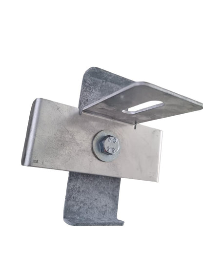 Abrazadera con soporte para valla Malla de 10 x 10 cm, galvanizada