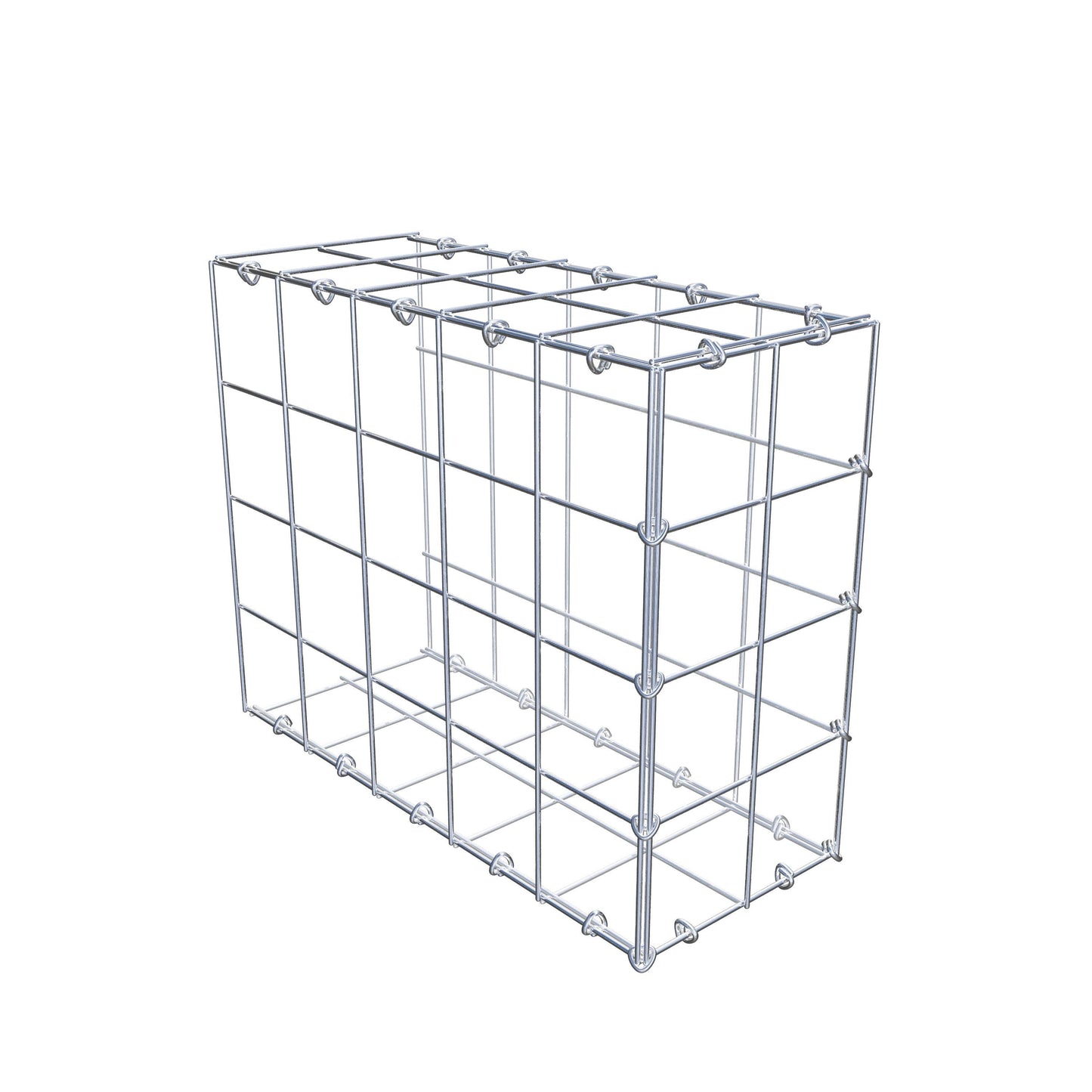 Typ 2 påbyggnadsgabion 50 cm x 40 cm x 20 cm (L x H x D), maskstorlek 10 cm x 10 cm, C-ring