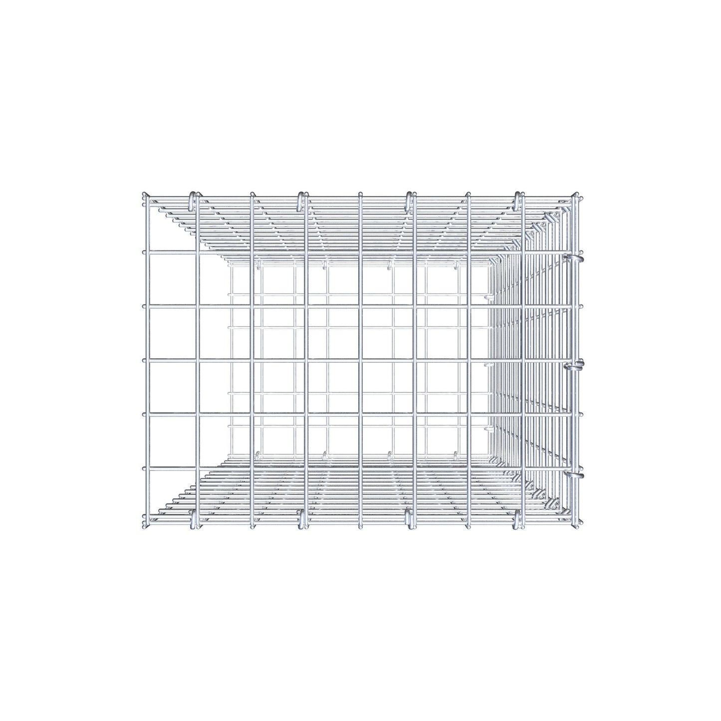 Anbaugabione Typ 2 80 cm x 40 cm x 30 cm (L x H x T), Maschenweite 5 cm x 5 cm, C-Ring