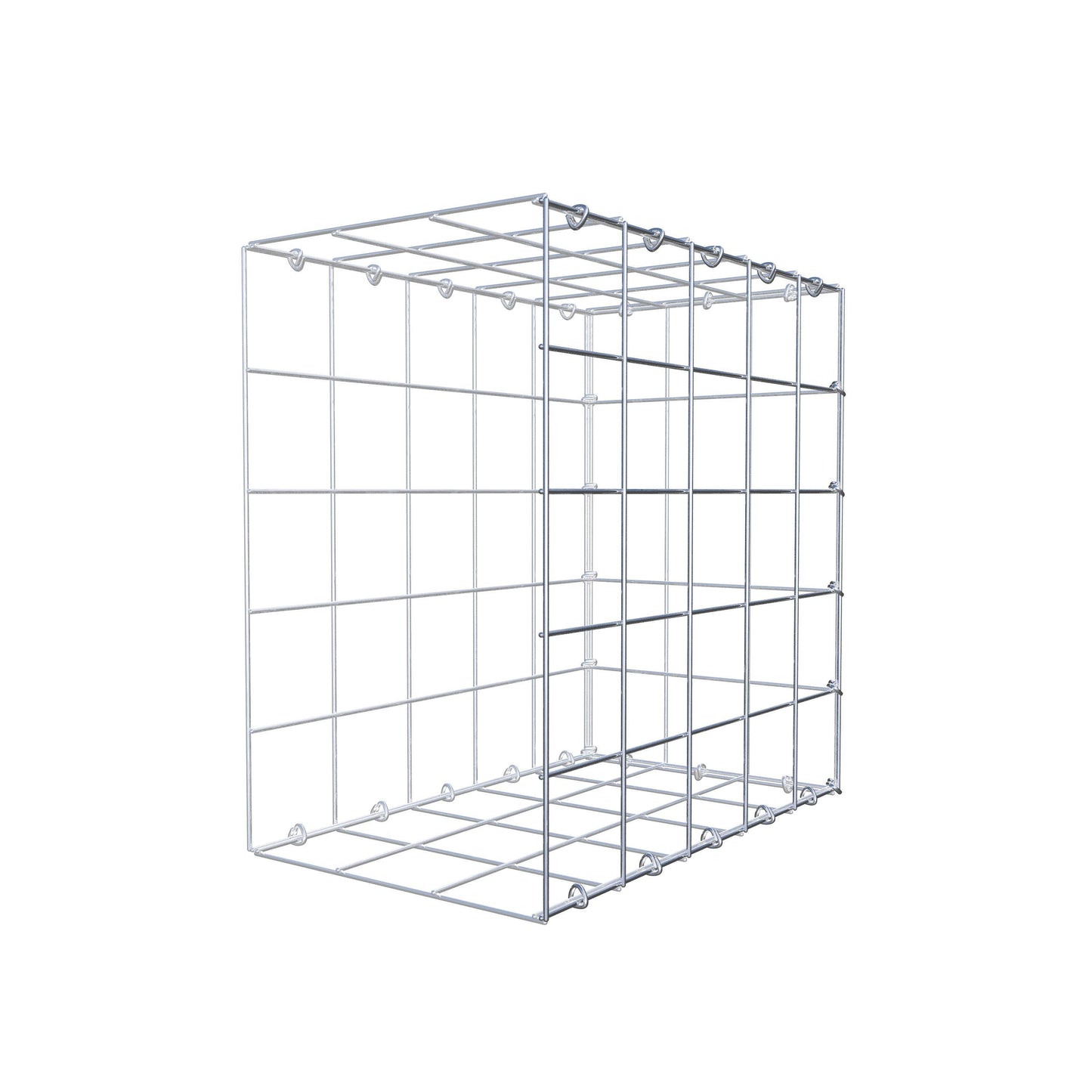 Mounted gabion type 2 50 cm x 50 cm x 30 cm (L x H x D), mesh size 10 cm x 10 cm, C-ring