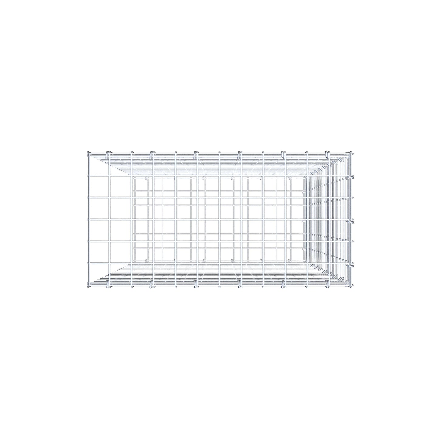 Anbaugabione Typ 2 100 cm x 60 cm x 30 cm (L x H x T), Maschenweite 5 cm x 5 cm, C-Ring