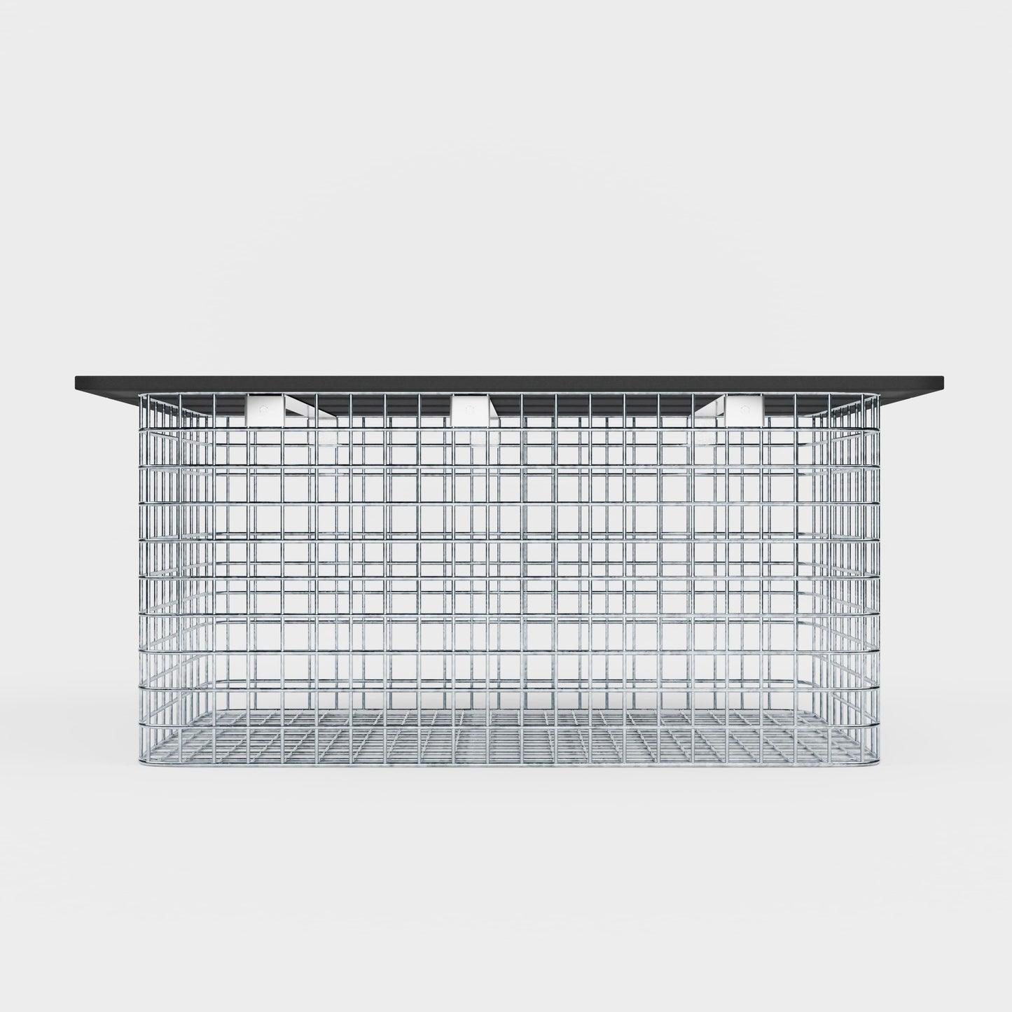 Trädgårdsbänk 102 x 50 x 52 cm MW 5 x 5 cm varmförzinkad, med återvunnen toppskiva i antracit