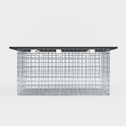 Trädgårdsbänk 102 x 50 x 52 cm MW 5 x 5 cm varmförzinkad, med återvunnen toppskiva i antracit