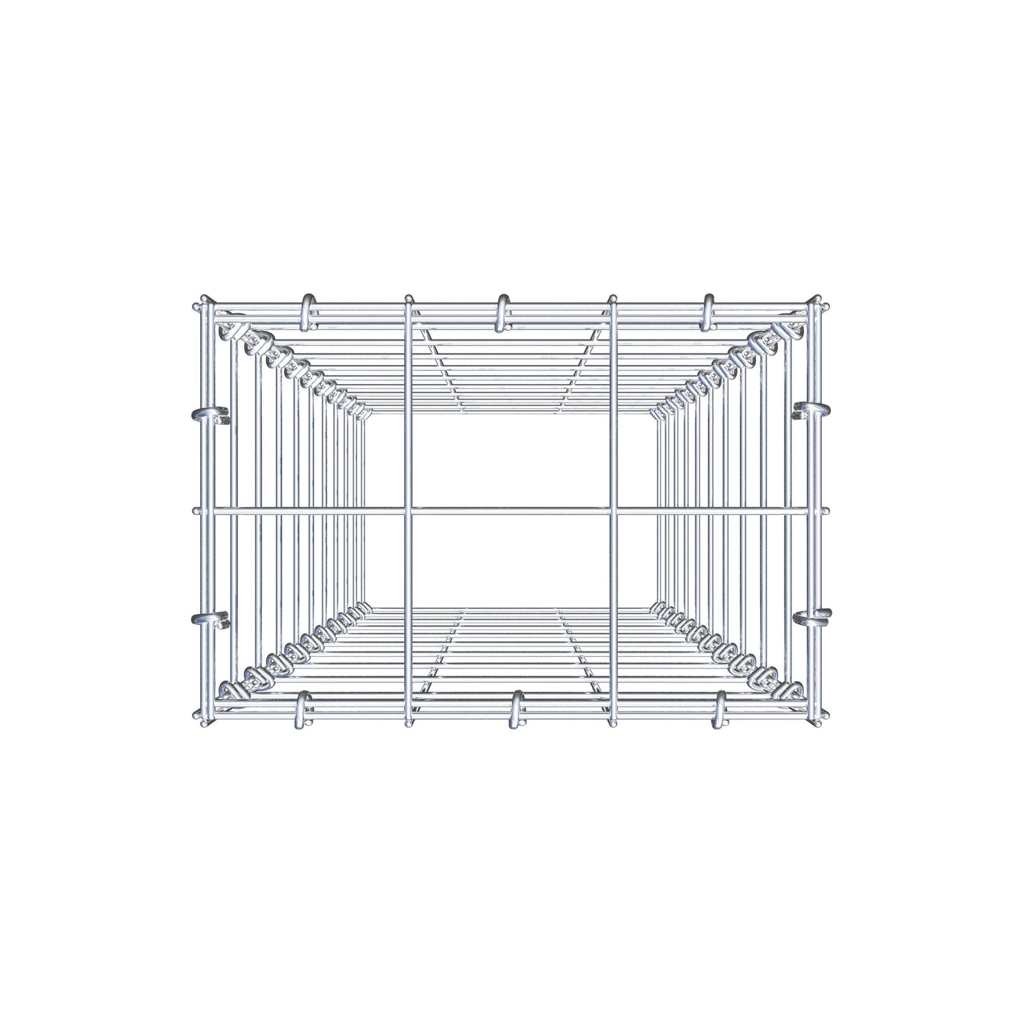 Monteret gabion type 3 100 cm x 30 cm x 20 cm (L x H x D), maskestørrelse 10 cm x 10 cm, C-ring