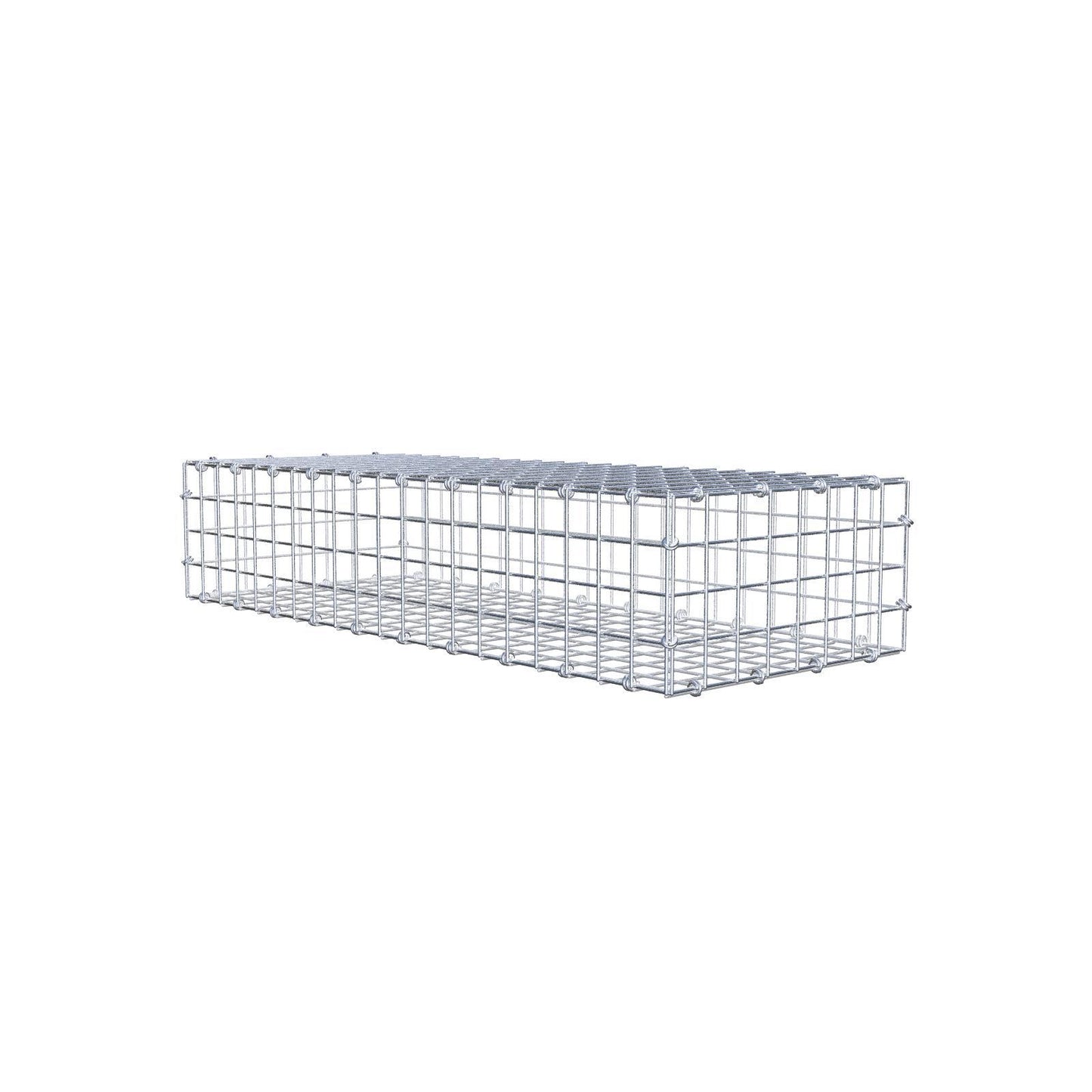 Gabione 100 cm x 20 cm x 40 cm (L x H x T), Maschenweite 5 x 5 cm, Spiralring