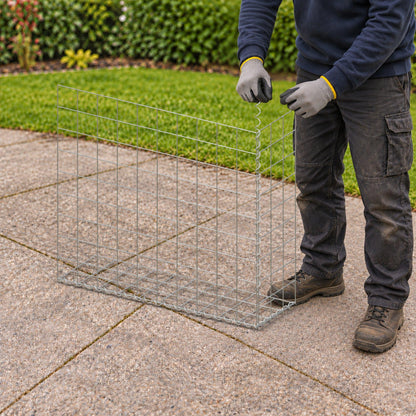 Gabion 100 cm x 90 cm x 30 cm (L x H x D), maskstorlek 10 cm x 10 cm, spiral