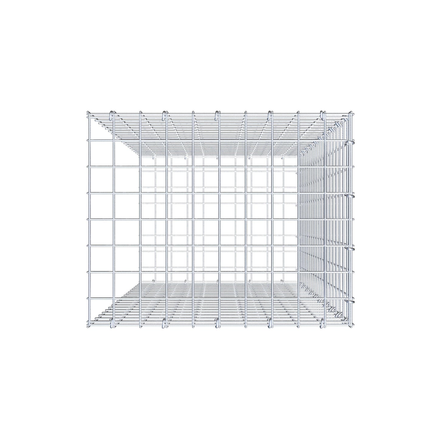 Anbaugabione Typ 2 100 cm x 50 cm x 40 cm (L x H x T), Maschenweite 5 cm x 5 cm, C-Ring