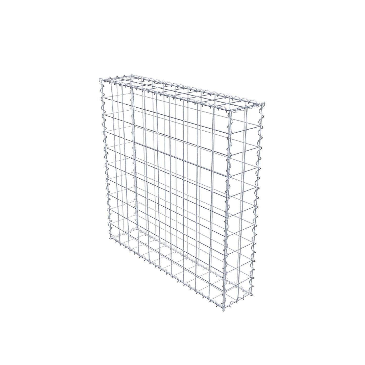 Gabion 100 cm x 100 cm x 20 cm (L x H x D), mesh size 10 cm x 10 cm, spiral