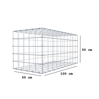 Gabione 100 cm x 50 cm x 50 cm (L x H x T), Maschenweite 10 x 10 cm, Spiralring
