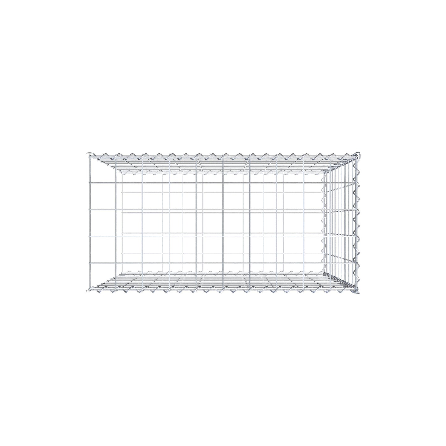 Gabião tipo 2 100 cm x 100 cm x 50 cm (C x A x P), malhagem 10 cm x 10 cm, espiral