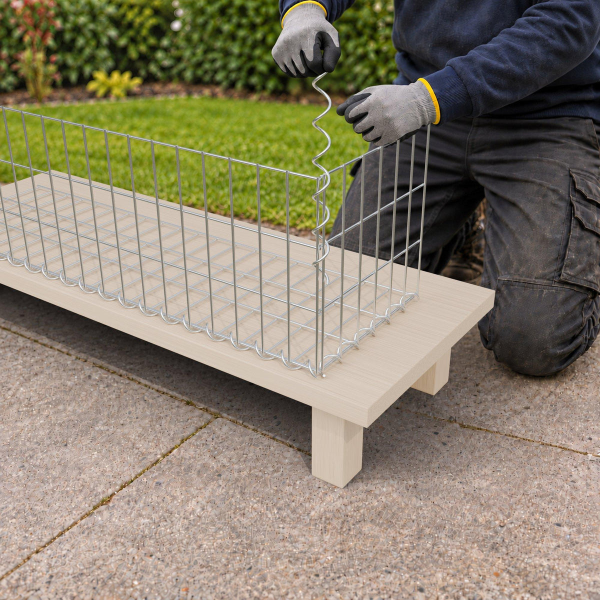 Schanskorf 100 cm x 30 cm x 30 cm (L x H x D), maaswijdte 5 cm x 10 cm, spiraalvormig