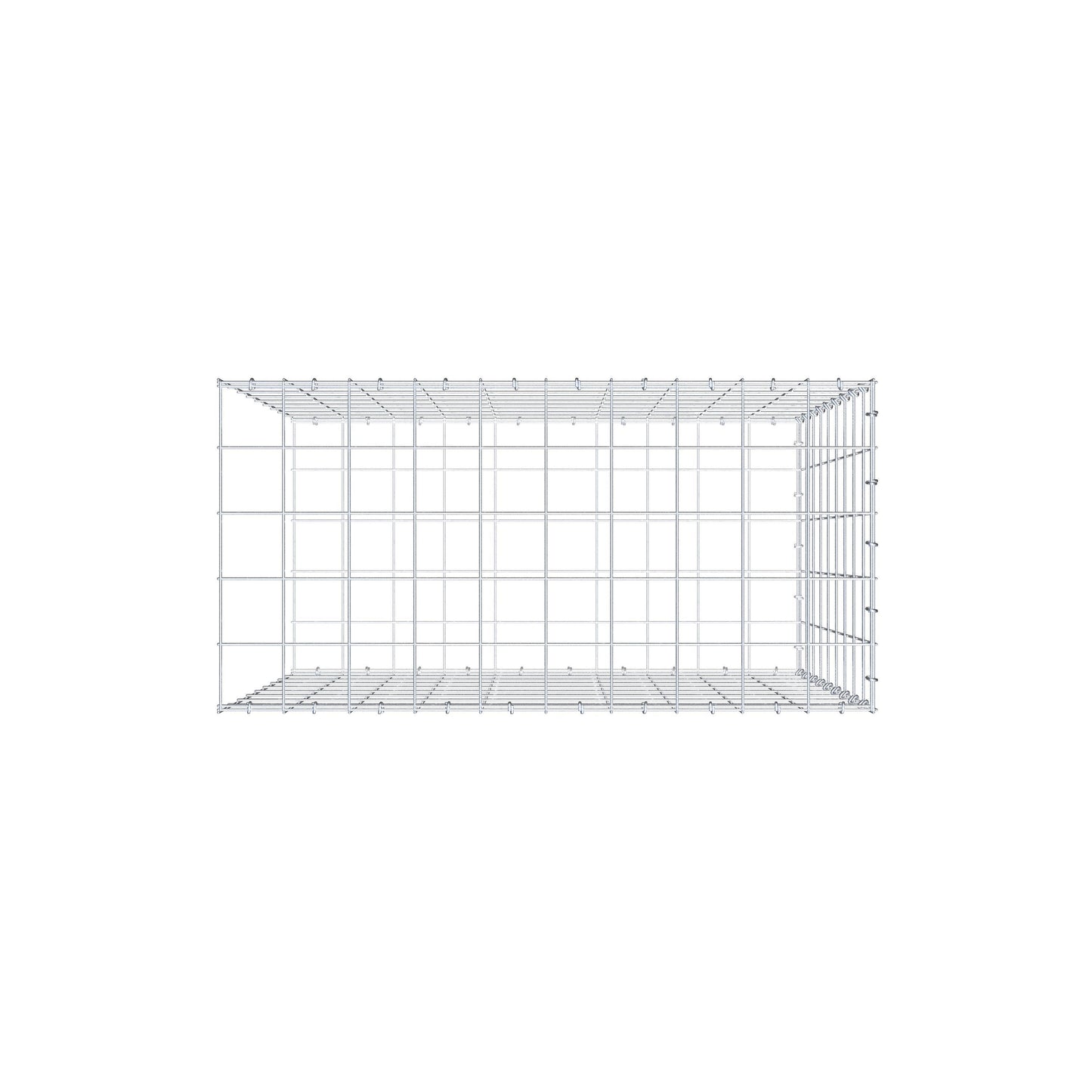 Mounted gabion type 2 100 cm x 90 cm x 50 cm (L x H x D), mesh size 10 cm x 10 cm, C-ring