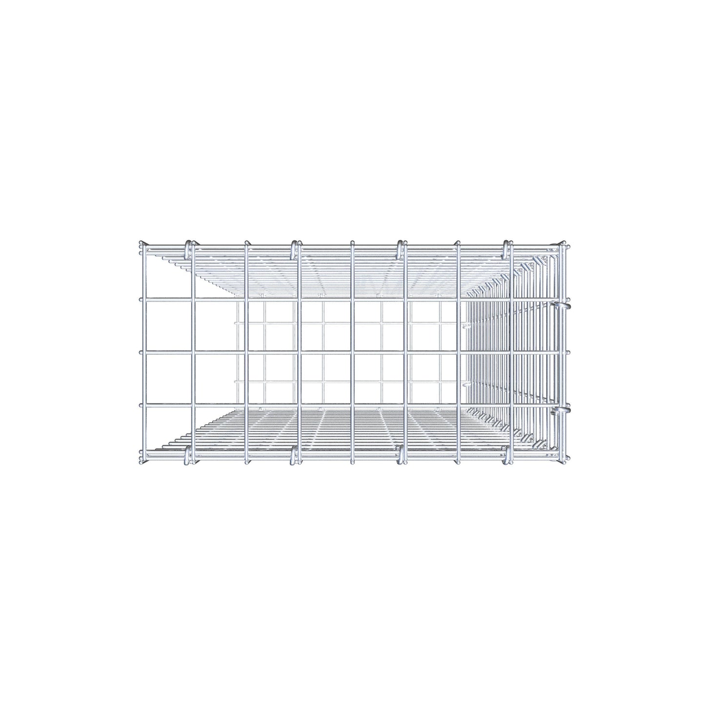 Mounted gabion type 2 100 cm x 40 cm x 20 cm (L x H x D), mesh size 5 cm x 5 cm, C-ring