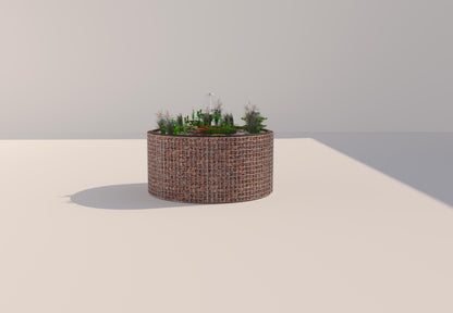 Gabion raised pond round, outer diameter 172 cm, height 80 cm, mesh size 5 x 5 cm, wall thickness 15 cm